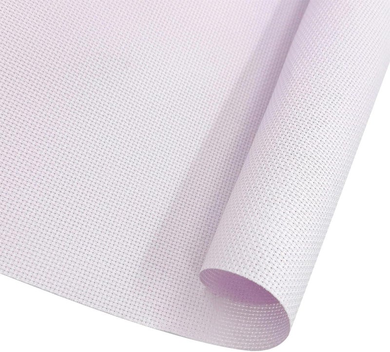 Zhenqing 14CT Aida Cloth - 30x35 Inch Cross Stitch Fabric for Embroidery, Pre-Cut Needlework Material, Acid-Free, Durable Weave(Light Purple Pink) - Image 1